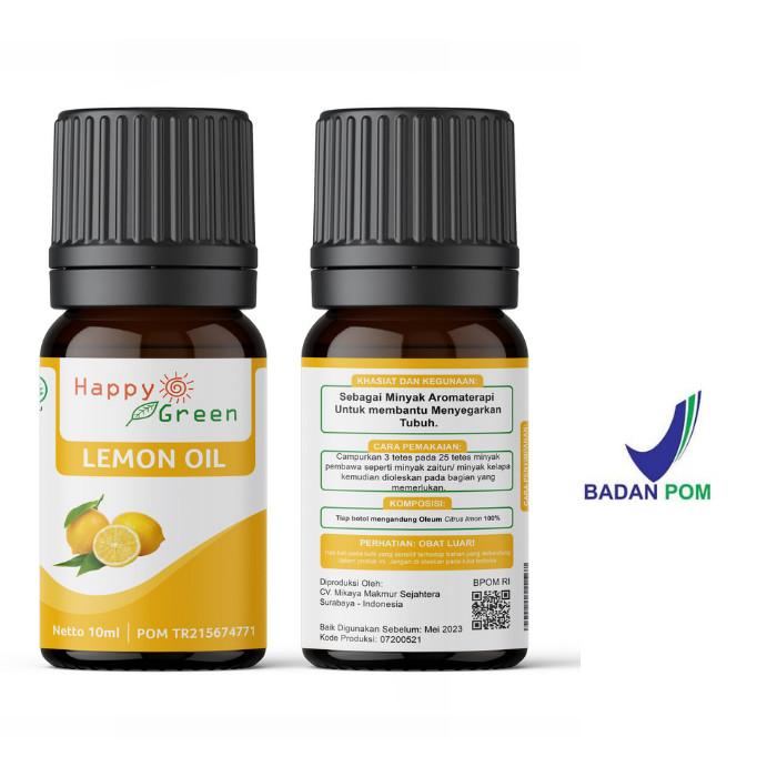 minyak jeruk lemon essensial happy green lemon essential oil wangi segar jeruk