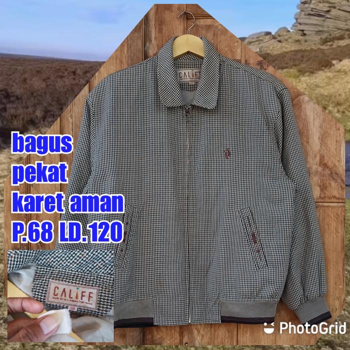 jaket work kerja casual Harrington tartan vintage calif