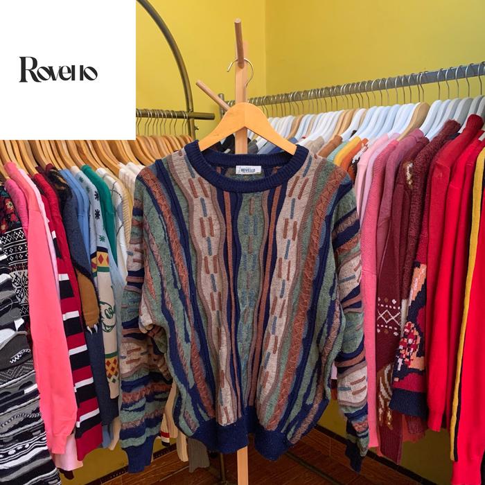 sweater rajut timbul vintage RARE brand ROVELLO ala COOGIE