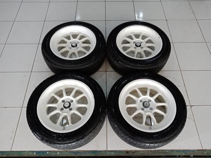 paket velg rays ring 17 lubang 4x100 bonus ban seken 225 55 r17 bekas murah
