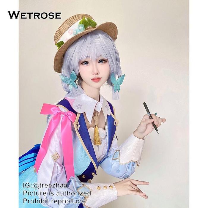 Premium Genshin Impact Cos Kamisato Ayaka Springbloom Missive New Skin Dress Cosplay Girl Princess A