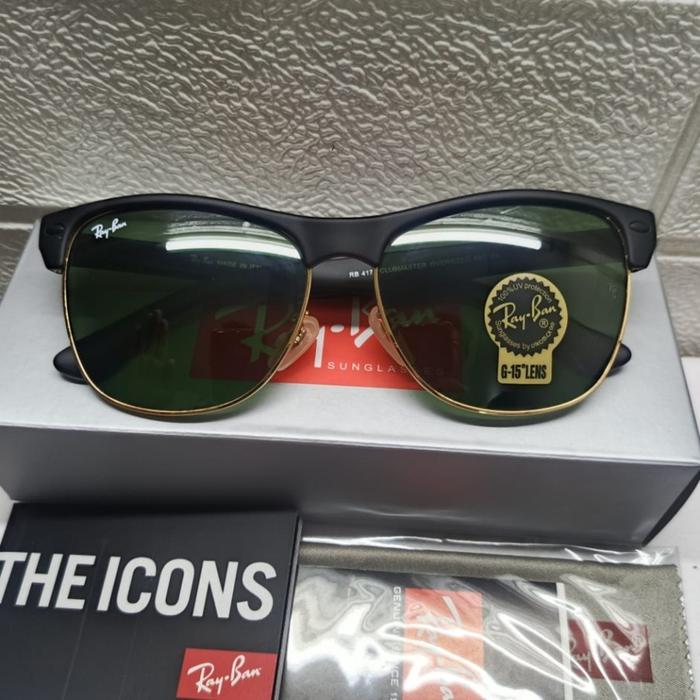 Kacamata Original Rayban RB 4175 Clubmaster Oversized Black Doff