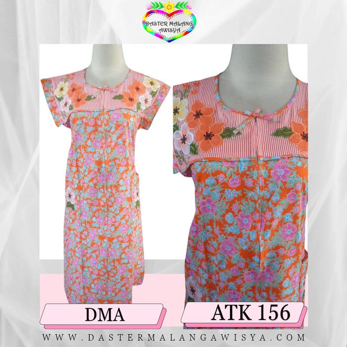 ATK 156 S M -  Daster Katun Bordir Malang Awisya Tangan Kecil