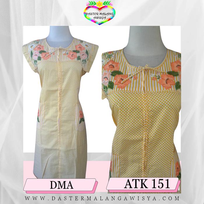 ATK 151  M XL XXL Daster Katun Bordir Malang Awisya Tangan kecil