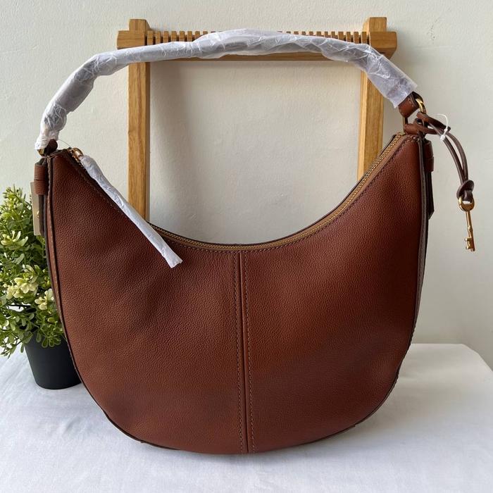 tas wanita fossil shae large hobo medium brown mm