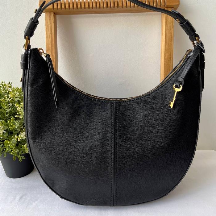 tas wanita fossil shae large hobo black mm