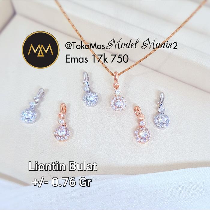 Perhiasan Set Anting Cincin Liontin diamond looks emas putih 750 kadar