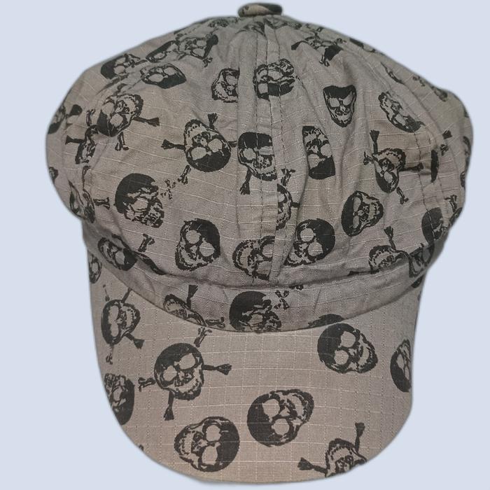 Topi Newsboy Ripstop Motif Tengkorak