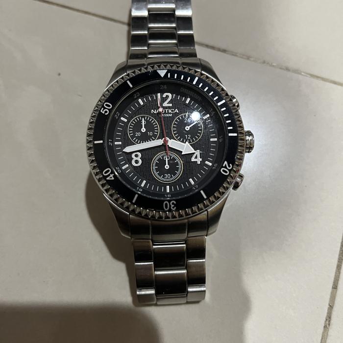 Jam tangan nautica original chrono stainles second bekas
