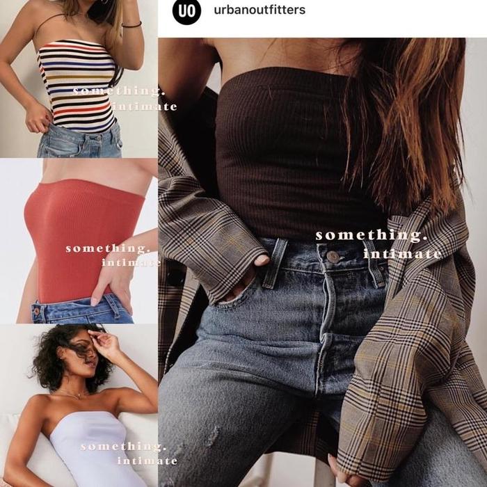 Terjangkau Urban Outfitters Uo Out From Under Mj Ribbed Tube Bodysuit Kemben Strapless Tank Top Dala