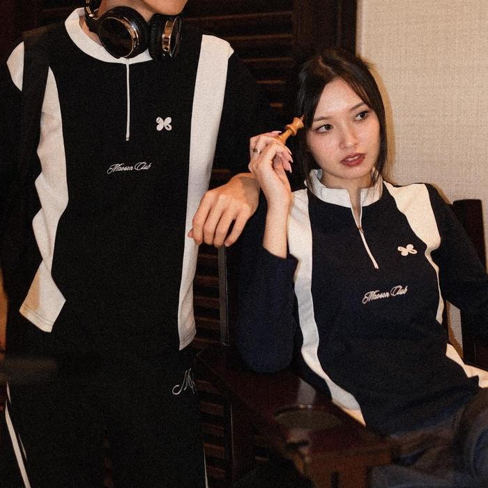 Pilihan Maeson Club De Maeson Collarless Half Zip Polo