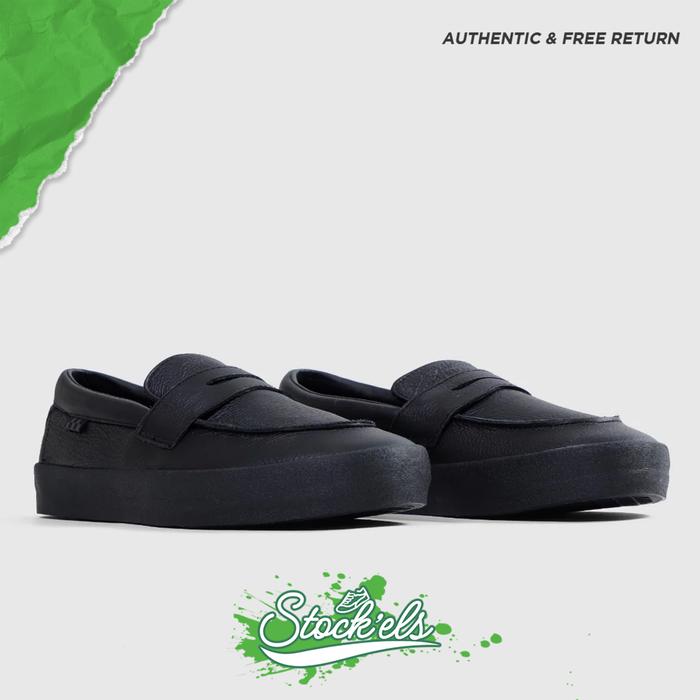 Vans Slip On Skate Loafer Leather Full Black 100% Original