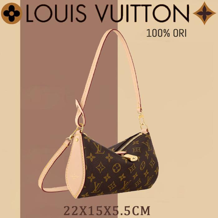[100%ORI/box+dust bag] Louis Vuitton LV Pochette Tirette Tas Tangan Wanita 22x15x5.5cm