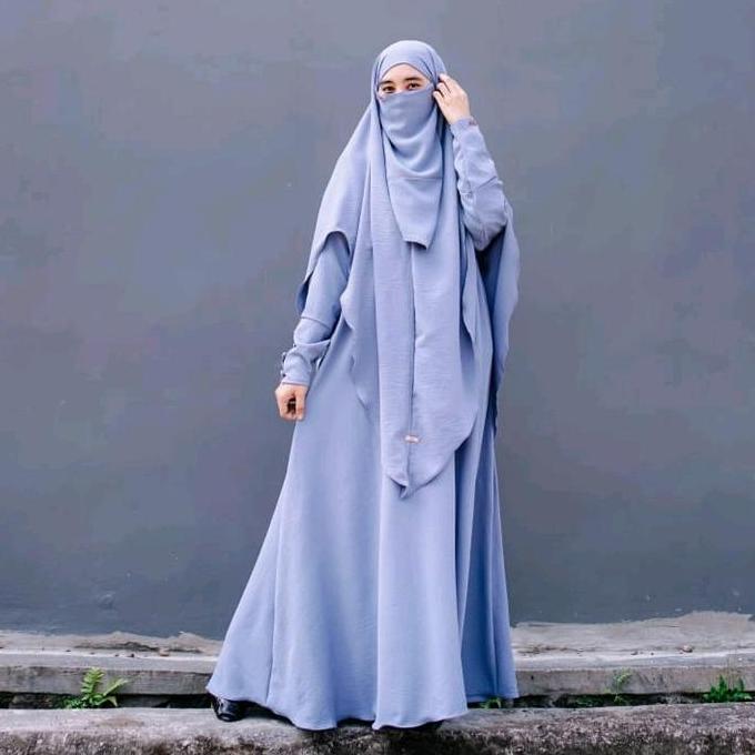Good ANDRIEAS Abaya Set Khimar Bergo Free Cadar Bisa Mix Warna Baju Gamis Wanita Busana Muslim Syari
