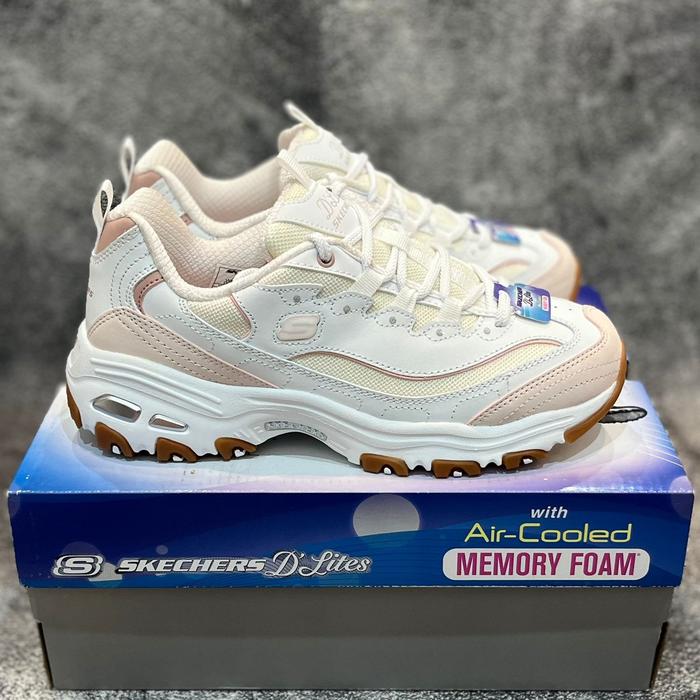 Skechers D'lites Popular Vote White Lt.Pink Women’s Shoes Original 150241WLPK