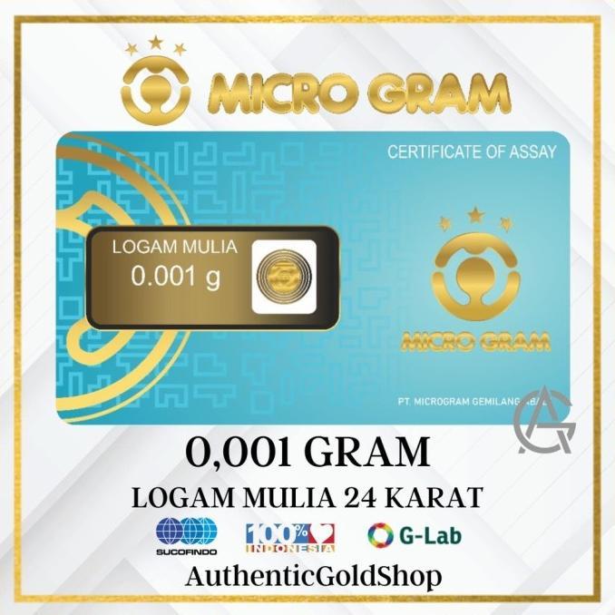minigold 0.001 gram logam mulia 24 karat emas MICROGRAM
