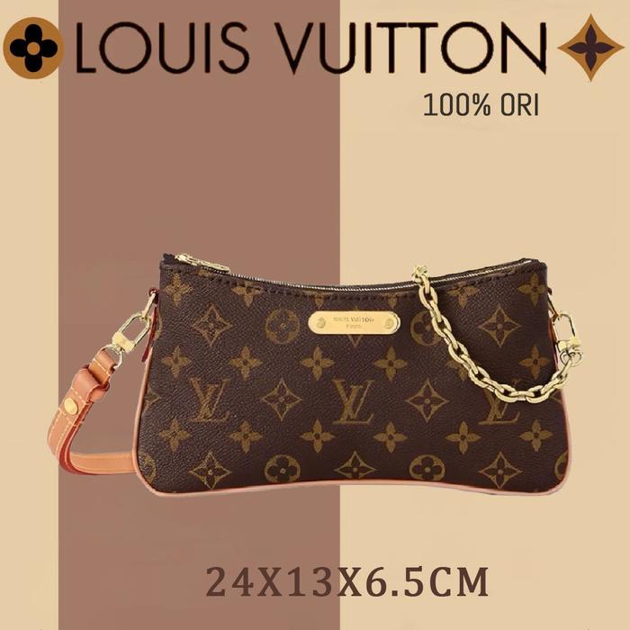 [100%ORI/box+dust bag]LV pochette liv bag/Louis Vuitton Tas Selempang Wanita 24x13x6.5CM