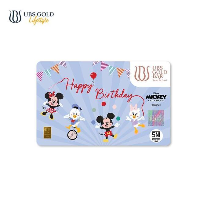 UBS Gold Logam Mulia Disney Mickey Minnie Mouse Happy Birthday (b) 0.1