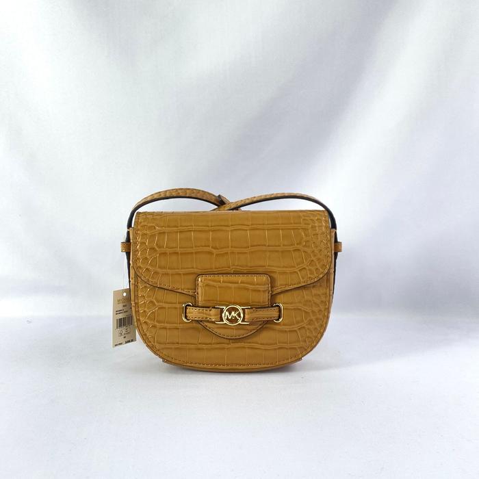 tas wanita mk reed small saddle crossbody croco deer vj