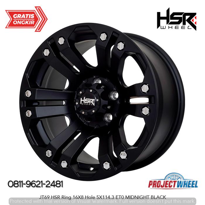 Velg Offroad Xpander Terios Rush r16 HSR JT69 5x114,3 Black ring 16 - Toko pelek HSR Wheel Official