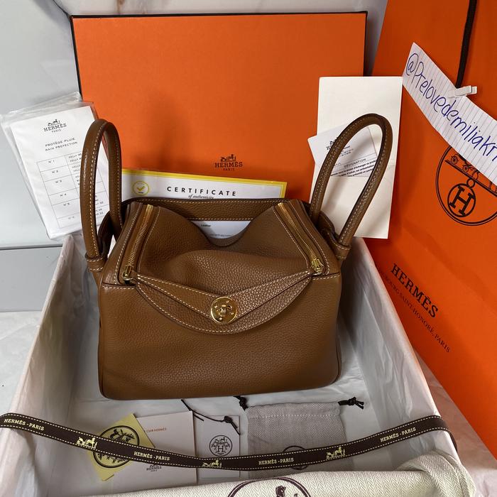 Preloved lindy 26 gold togo ghw stamp #A authentic