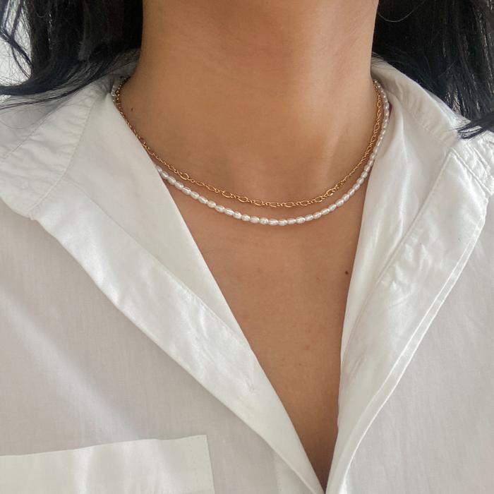 Glossiethinc - Figure Chain Necklace 14k Gold Filled - Kalung Rantai Gold Filled