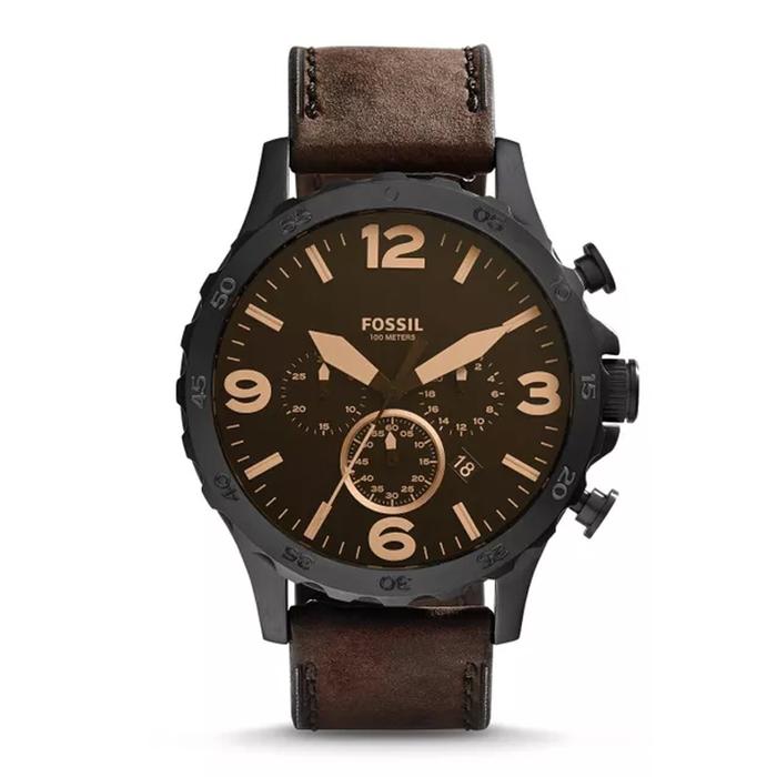 Fossil JR1487 Black Brown Jam Tangan Pria Original