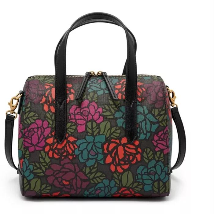 Fossil Sydney Satchel Dark Floral New