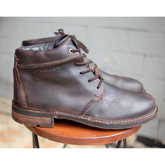 Sepatu Boots Ecco Crazy Horse Leather Vintage Rugged Kulit not Timberland Caterpillar Clarks Dr Mart