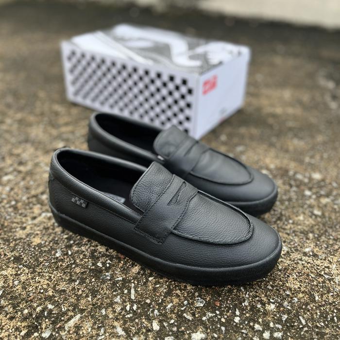 VANS SKATE LOAFER BLACK LEATHER 100% ORIGINAL