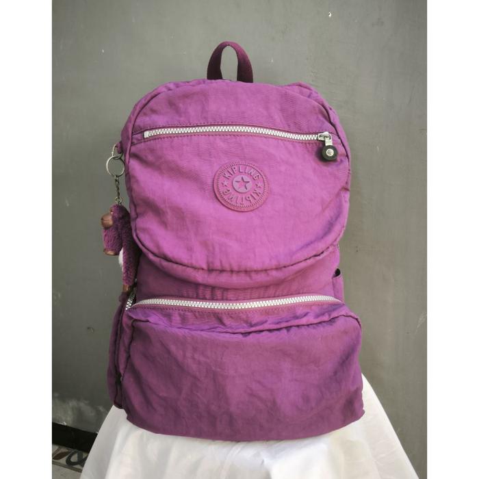 Tas Ransel Second Kipling Purple Large Daily Backpack Preloved Ada Slot Laptop