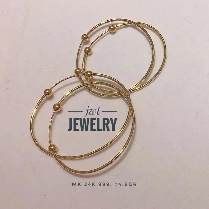 GELANG TANGAN KAKU EMAS PIPA FASHION MODEL PANDUORA PASANG CHARM MAS 24K 24Karat