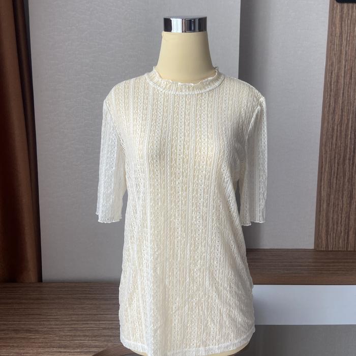 SPAO knit blouse white top preloved