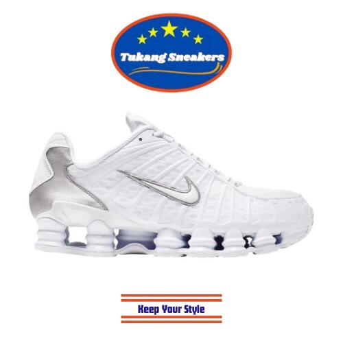 Sepatu Sneakers Pria Nike Shox TL White Metallic Silver NIKAV3595100