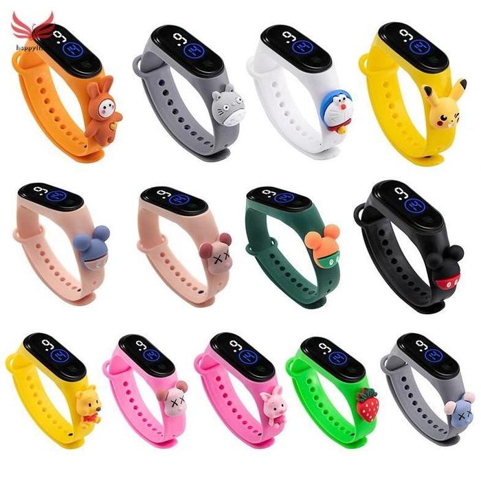 rg-4 uk-12 IWD Jam Tangan Anak Cewek Cowok Laki laki Perempuan Pria Wanita Dewasa Couple Karakter An