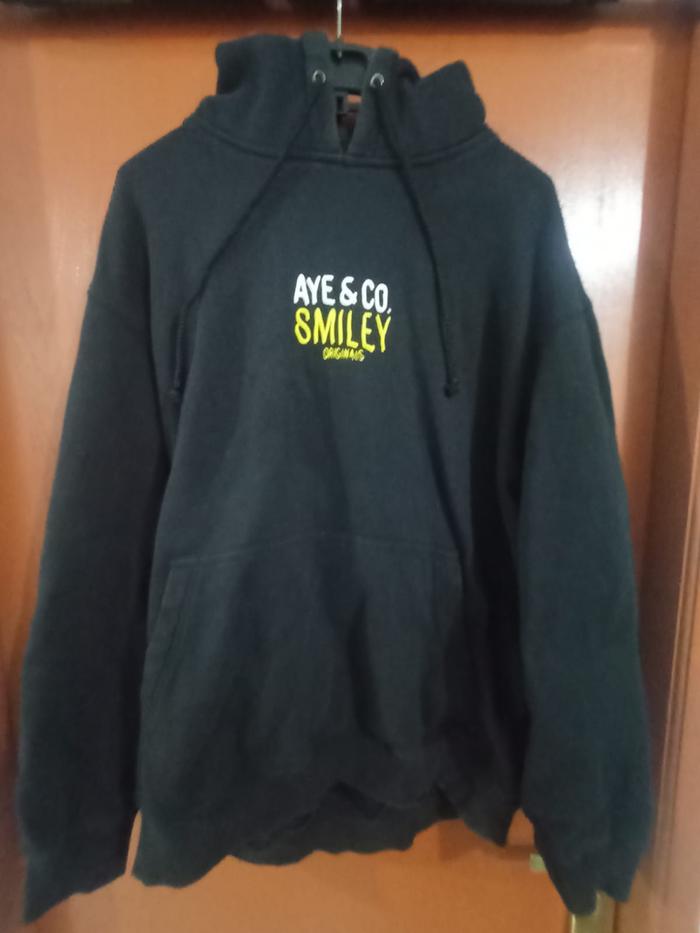 Hoodie Aye Denim x Smiley Black