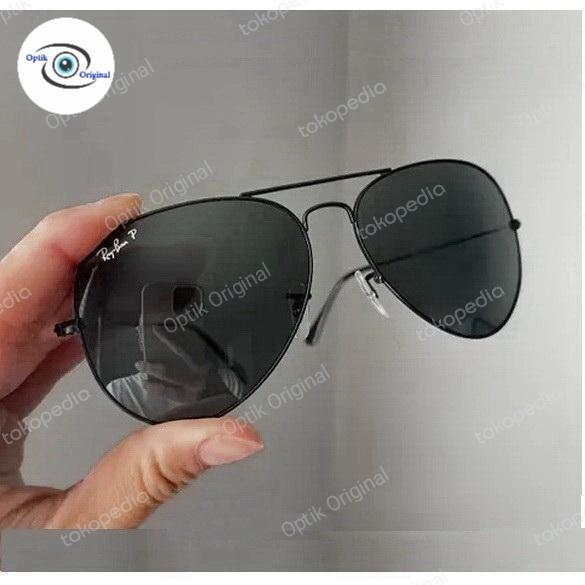 Kacamata hitam pria Rayban aviator lensa polarized 3025