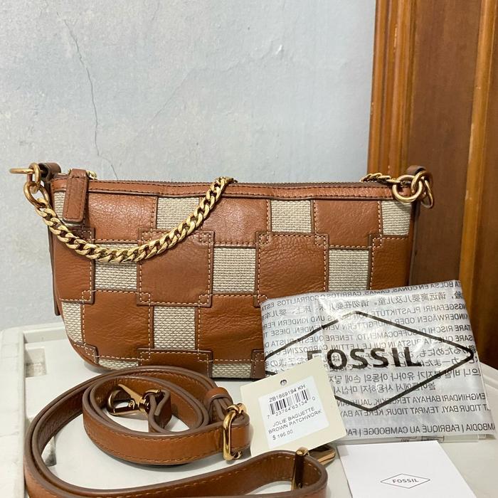 Fossil Second Baguette Brown Patchwork