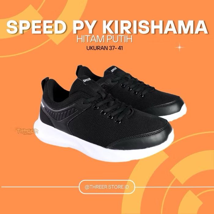 Sepatu Sekolah Sneakers Kekinian SPEED PY KIRISHAMA Hitam Original Pabrik 100% asli