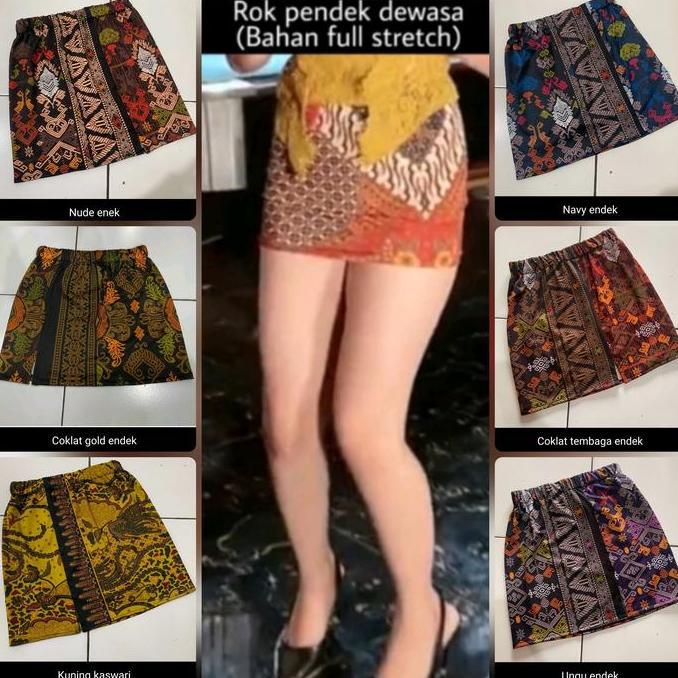 [ NARIKUS ] Rok Batik Pendek Sexy Stretch Li_ Slimfit Kamen Jadi Mini Skirt Hitam Kaswari Hitam Gold