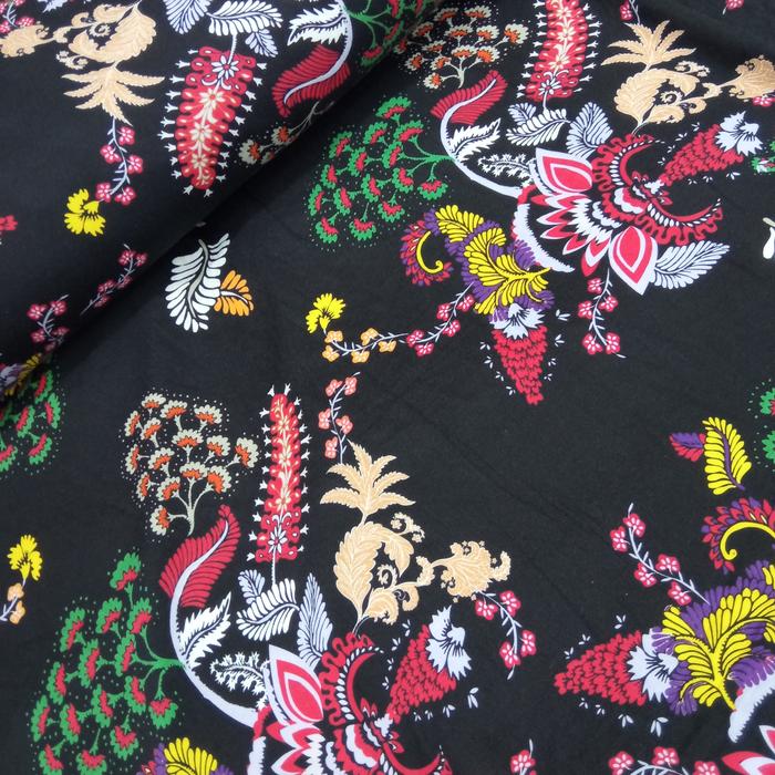 KAIN KATUN RAYON PREMIUM GARMENT BATIK HITAM