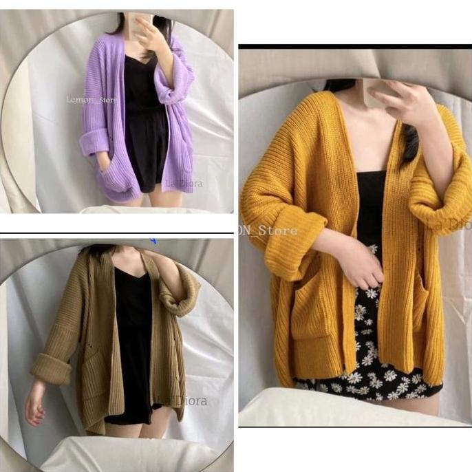 [ NARIKUS ] LAVELA Cardigan Rajut Jumbo XXL 3XL 4XL - oversize - Kardigan- lengan panjang - OUTER- c