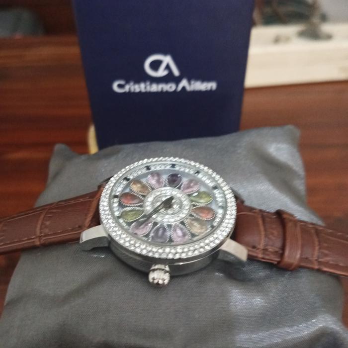 Jam Tangan wanita Cristiano Aillen Ori kulit Leather brown