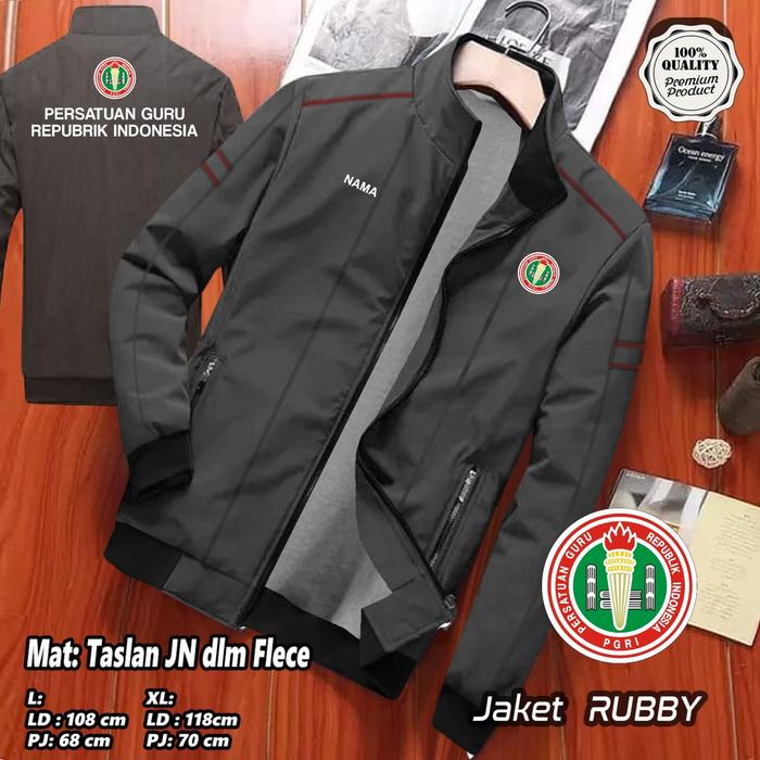 JAKET WINTER RUBBY PGRI TERBARU / JAKET PGRI CUSTOM SABLON / RUBBY CUSTOM SABLON PGRI /BISA REQUEST 