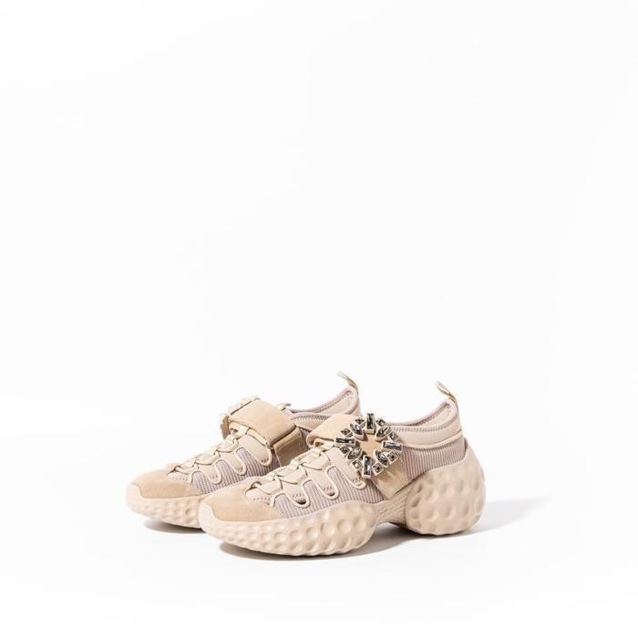 ROGER VIVIER Viv' run light trekky fabric sneakers Beige