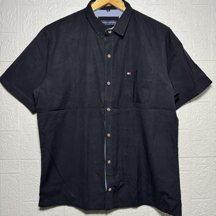 KEMEJA HITAM TOMMY HILFIGER L SECOND ORIGINAL