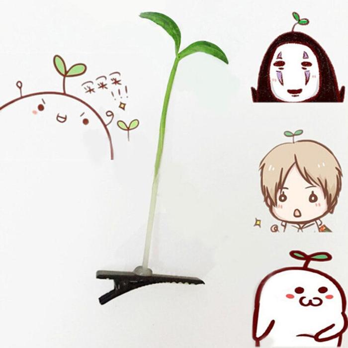 Hairpin Jepit Rambut Sepucuk Daun Tunas Tauge Sporut Hick Aksesoris Cosplay