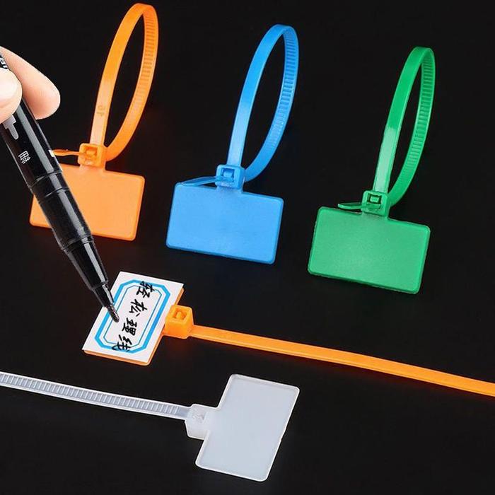 100Pcs Kabel Ties Warna Warni Cable Tie Label Maker Marker Name Tag Label Pengikat 3X150Mm/2.5X100Mm