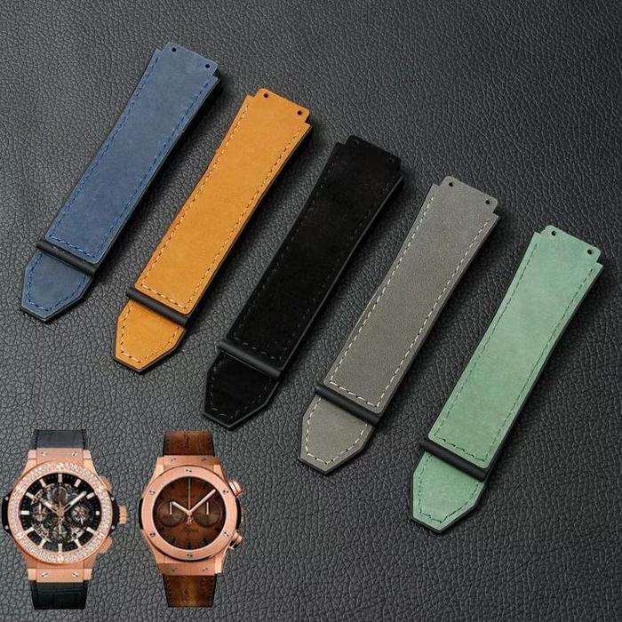 TERLARIS Strap Tali Jam Hublot Kulit Polos Tali/Strap Jam Tangan Hublot Geneva Bludru Tali Jam Tanga