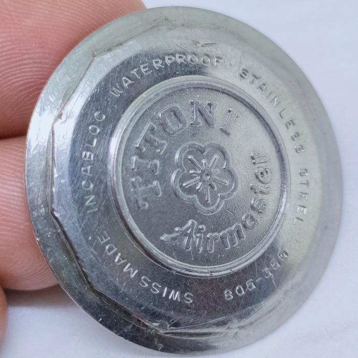 Titoni Airmaster swiss watch vintage original backcase case back tutup mesin jam tangan antik part a